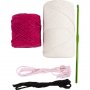 DIY kit amigurumi f�r pink og off-white - 1 pakke.