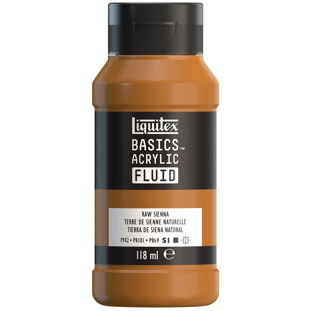 Akrylfärg - Liquitex Basics Fluid - 118ml - Raw Sienna - Akrylfärger, Konstnärsfärger
