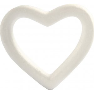 Styrofoam hjerte - hvit