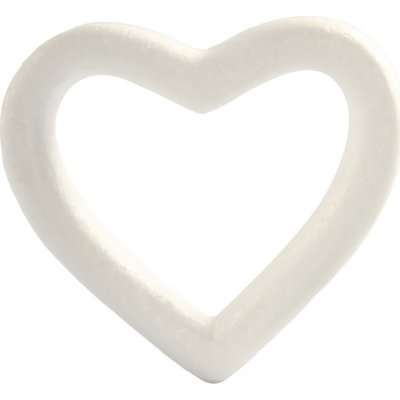 Styrofoam hjerte - hvit