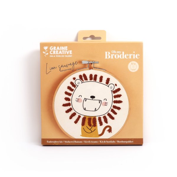 Broderikit med lejon, � 15 cm