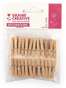 Träklämmor 24-pack, naturfärgad, 25 mm Träklämmor 24-pack, naturfärgad, 25 mm