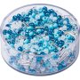 Rocaillesp�rlor 2,5 mm, 17 g, turkos och vit