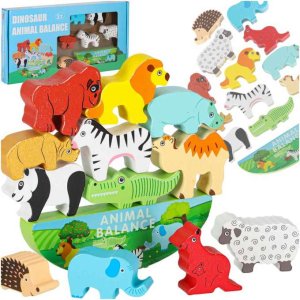 Balansspel Safari Djur Tr� 12 x 1,5 x 4 cm