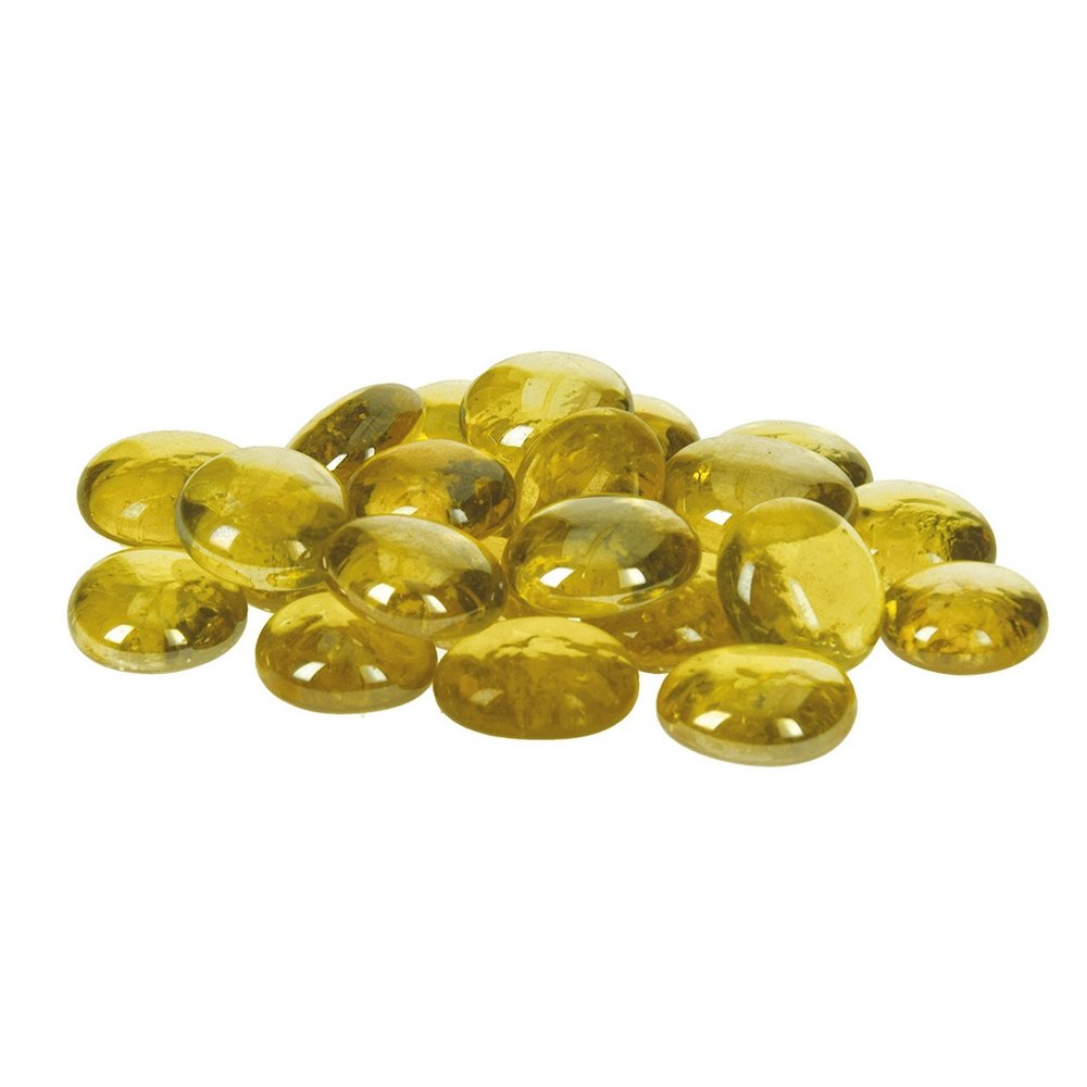 Glassten Glitrende 18-20 mm - Gule 100 g/20-30 stk. - Buede glassten, Smådekorationer, Strøelse, klistermærker & små dekorationer,