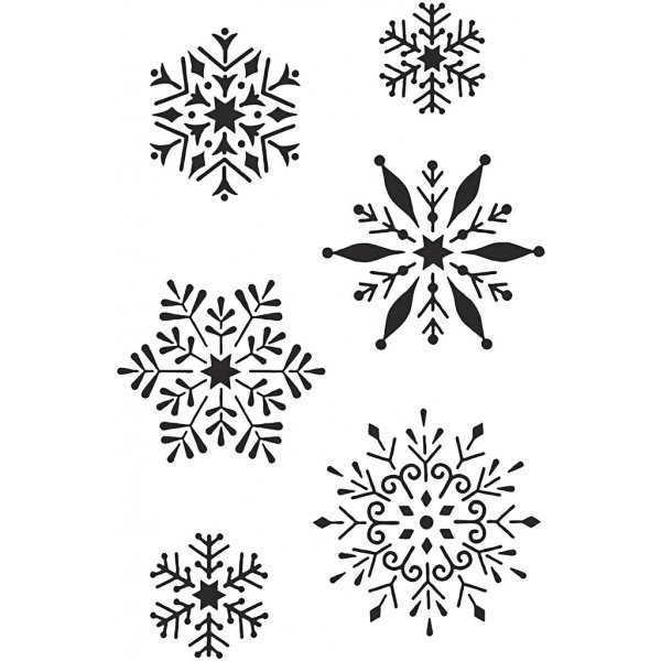 Stencil - snöflinga - A4 Stencil - snöflinga - A4
