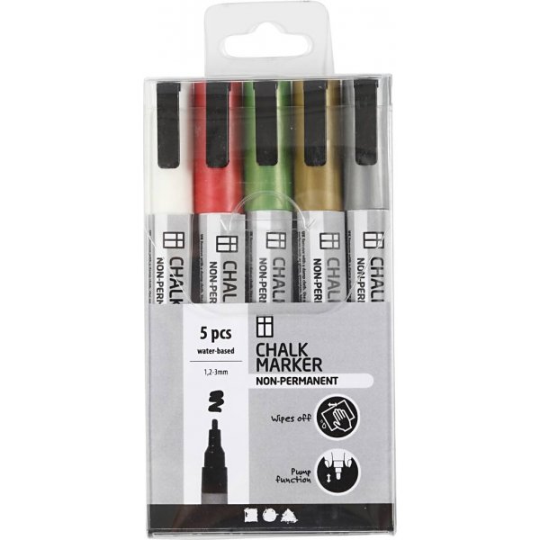 Chalk Markers - metallicfärger - 5 st Chalk Markers - metallicfärger - 5 st