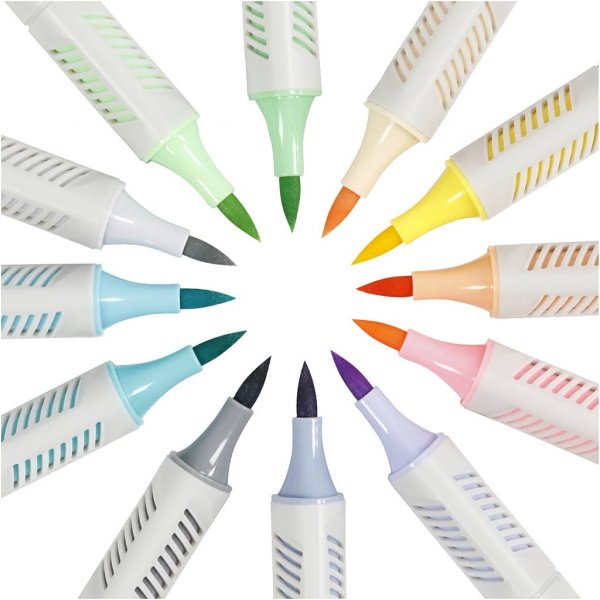 Sketch markers - pastellfärger - 12 st Sketch markers - pastellfärger - 12 st