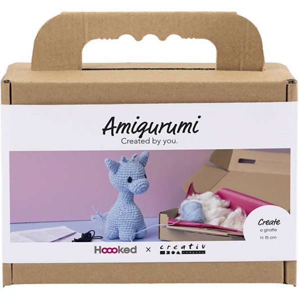 DIY-s�t amigurumi giraf lysebl� - 1 pakke.