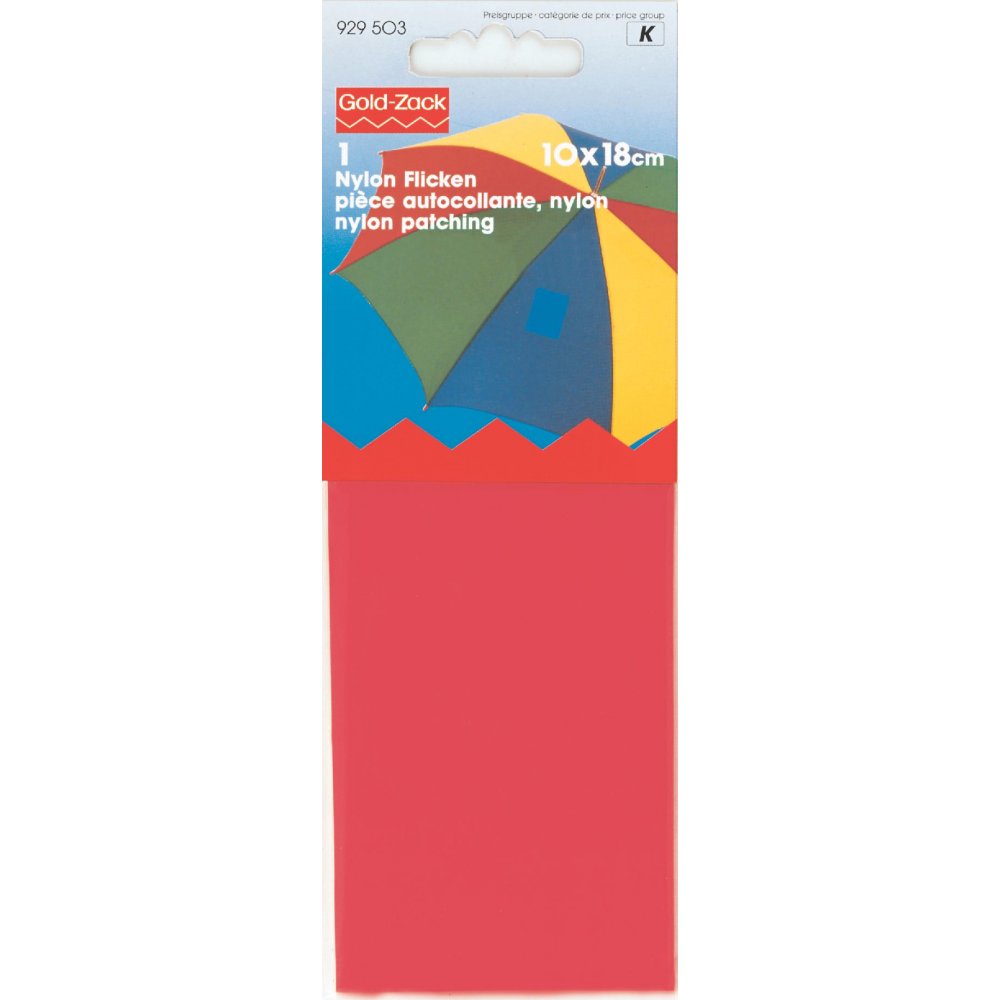 Stoflap Nylon Selvklæbende 6.5x14 cm Rød - Lapper, Lapper, reparation og tekstilpleje, Sytilbehør