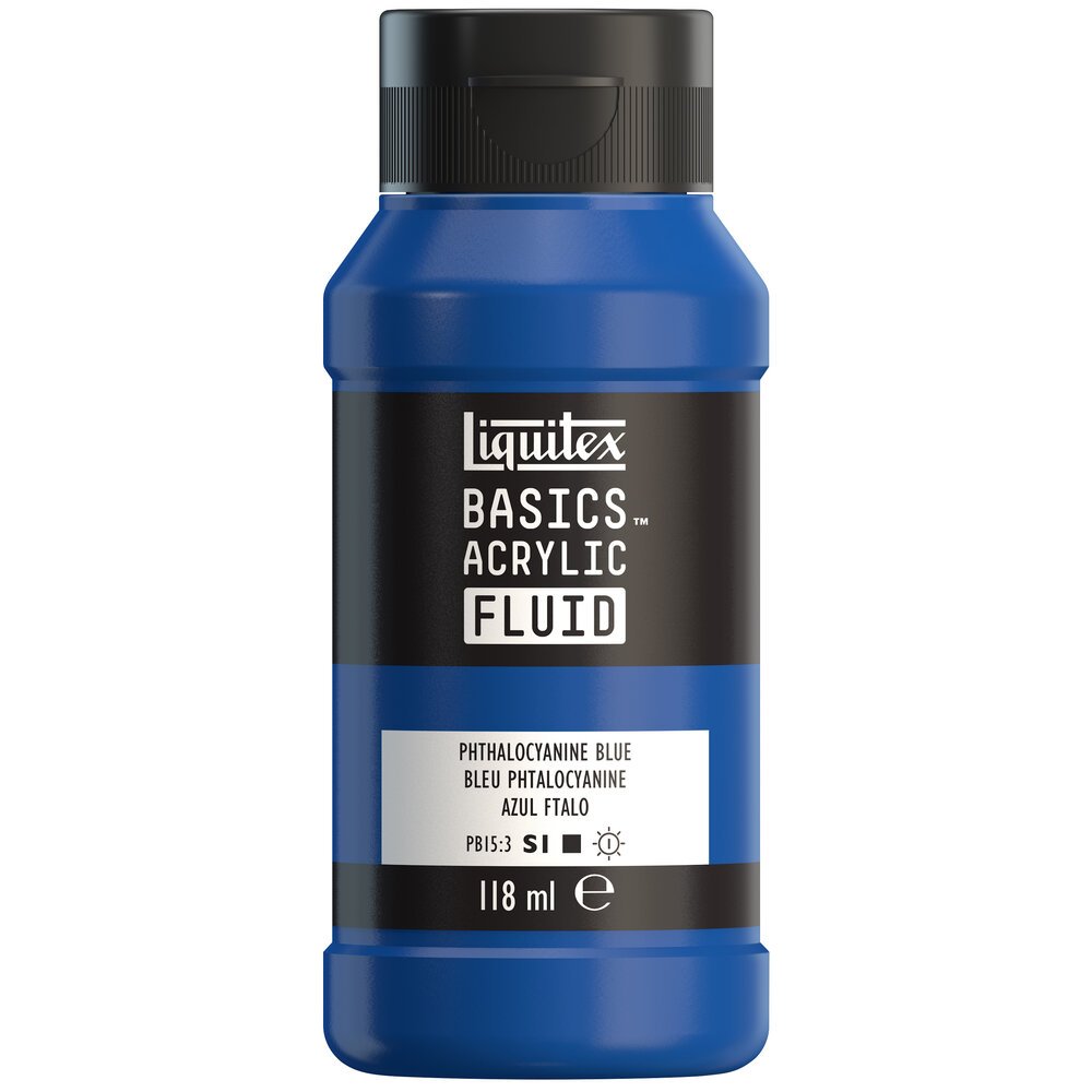 Akrylfärg - Liquitex Basics Fluid - 118ml - Phthalocyanine Blue - Akrylfärger, Konstnärsfärger