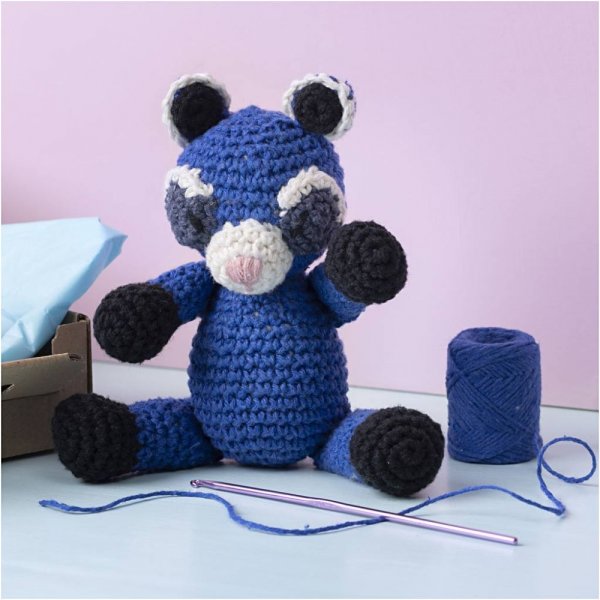 DIY-s�t amigurumi vaskebj�rn sort og bl� - 1 pakke.