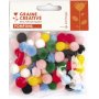 Pomponer i blandade färger, 10 mm, 65-pack Pomponer i blandade färger, 10 mm, 65-pack