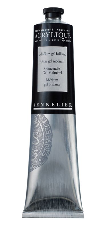 Akrylmedium Sennelier 200 ml - Gloss Gel Medium - Akrylmedier, Malermedium, Fernis og kunstner medier til kunstmaling