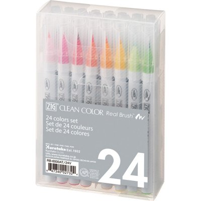 Penselpennor ZIG Clean Color Real Brush - 24 pennor