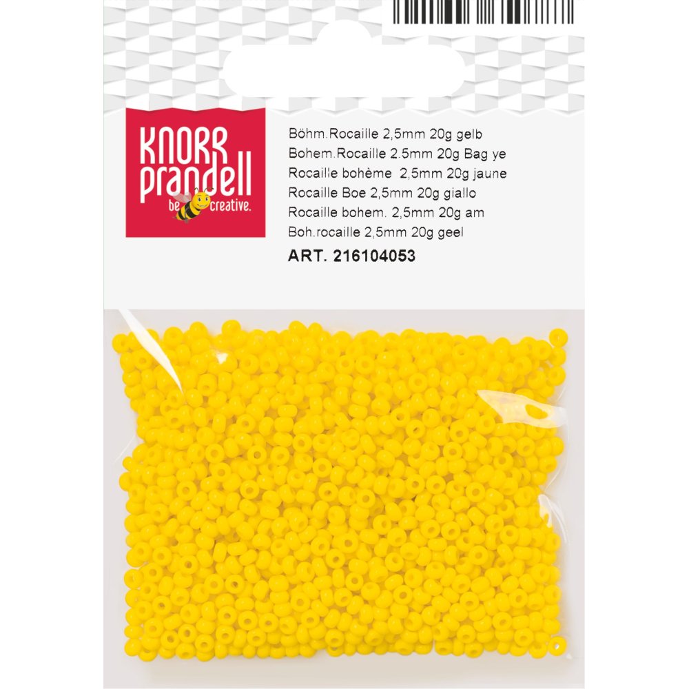Bohemske rocailleperler 2,5 mm, 20 g, gule - Blandinger af rocaillesperler, Rocaillesperler, Håndværk