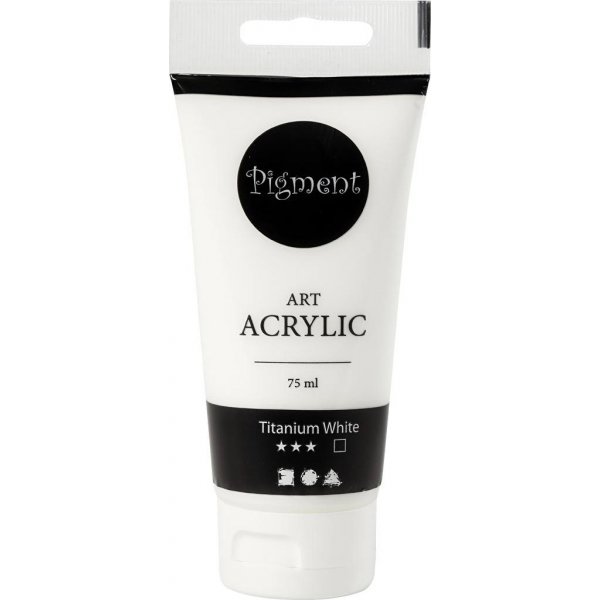 Pigment Art Acrylic - titanium white - halvblank - transparent - 75 ml