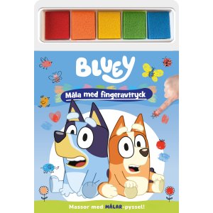 Blå maling med fingeravtrykk - fargeleggingsbok Blå maling med fingeravtrykk - fargeleggingsbok