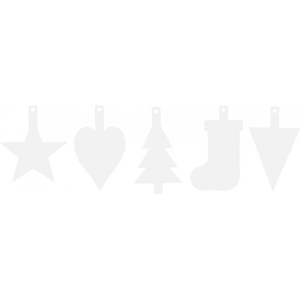 Kartongfigurer - Juldekorationer - vit - 5 x 20 st