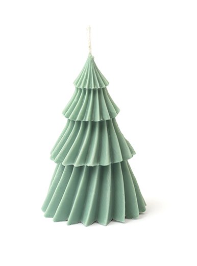Ljusform i silikon - Draperad gran � 8,5 cm