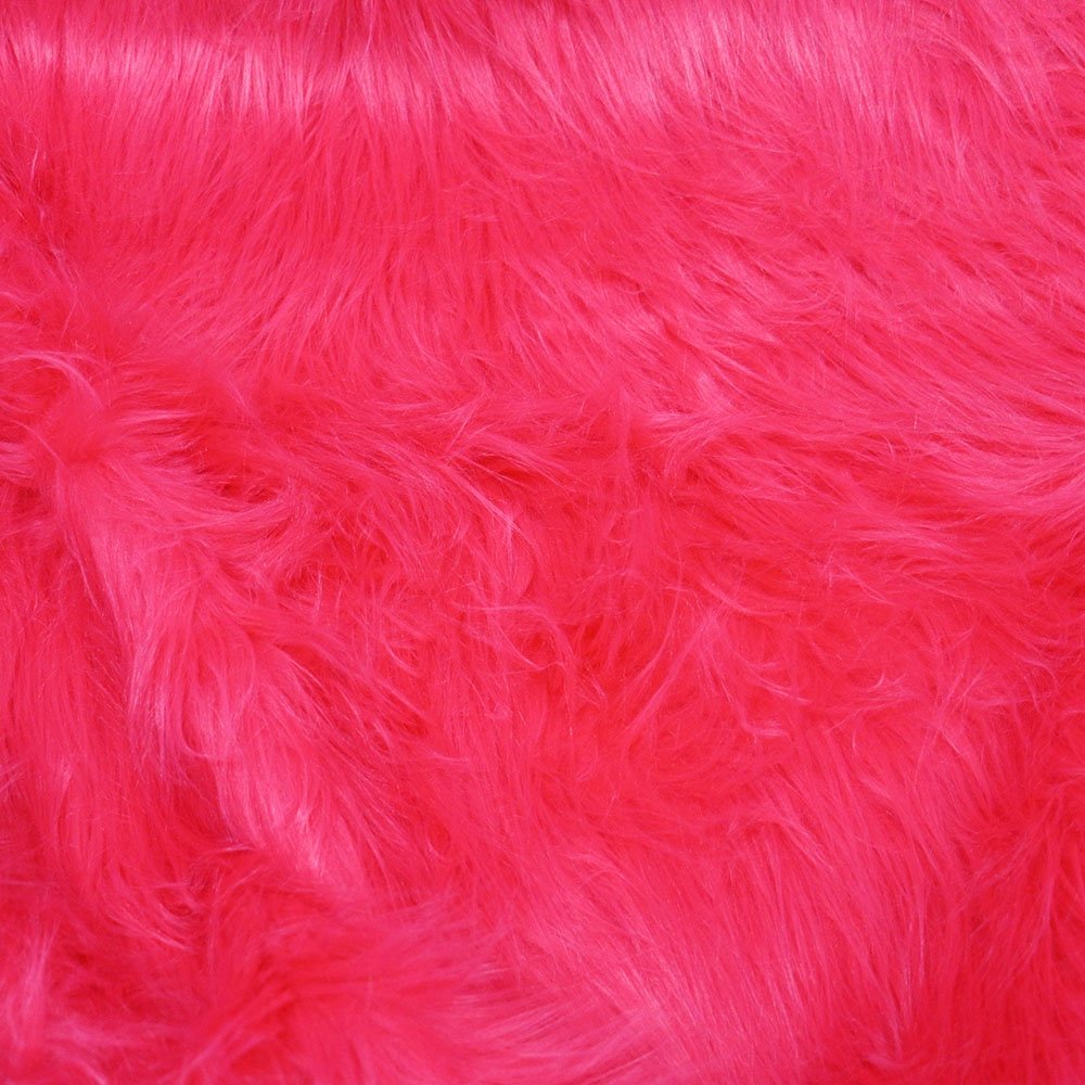 Gorillapels - Cerise - Imiteret pels, Kunstlæder, Stof