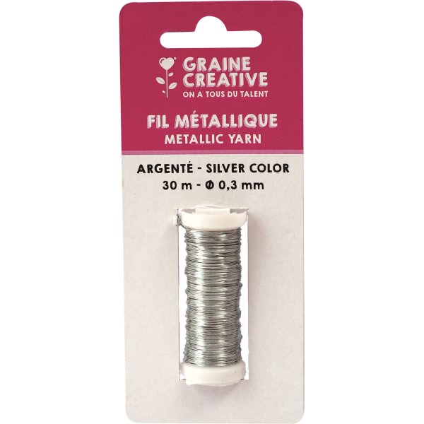 Metalltråd silver 0,3 mm, 30 m Metalltråd silver 0,3 mm, 30 m