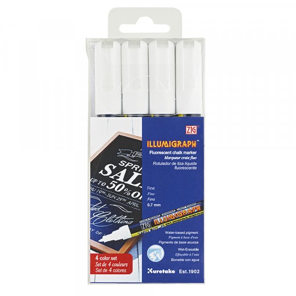 Markeringspen ZIG Illumigraph PMA-110 0,7 mm hvid 4 stk. Markeringspen ZIG Illumigraph PMA-110 0,7 mm hvid 4 stk.