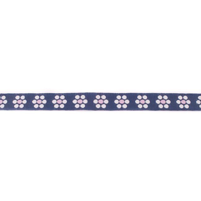 Dekorbånd - Denimstof med blomst - pink - Dekorationsbånd - Øvrige, Bånd & dekorationsbånd, Tekstilbånd & snor