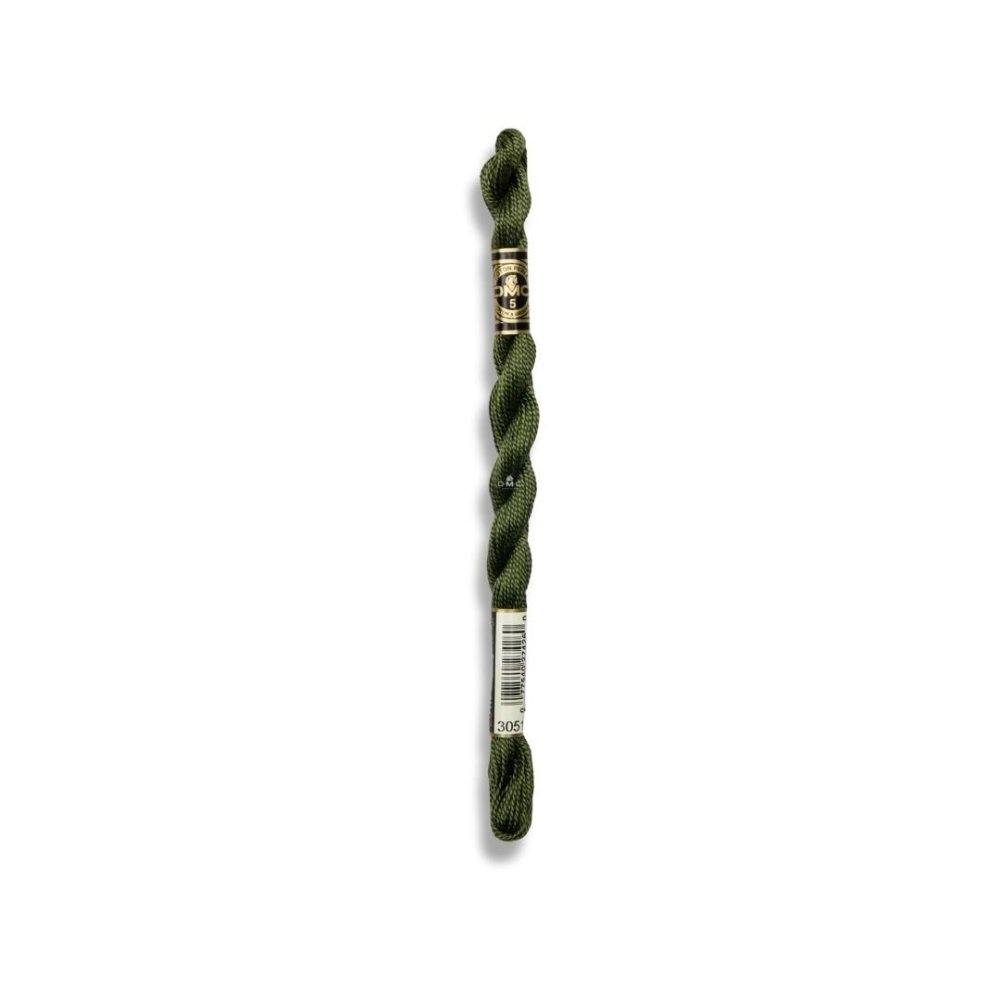DMC Pearl Cotton Art. 115/5, 3051 Dark Green Gray - Broderigarn, Garn, Sticka & virka