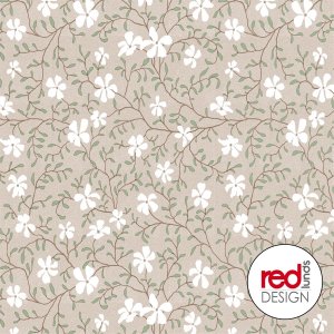 Vaxduk med Sm�blommig motiv - Linne/gr�n