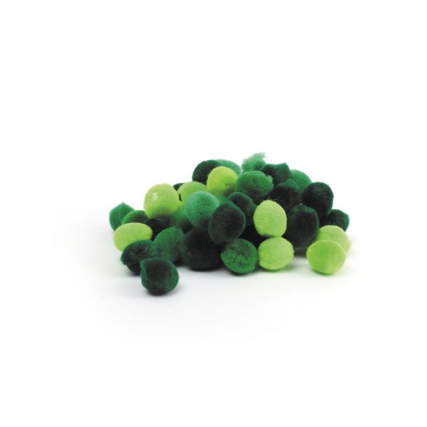 Pomponer 15 mm i gröna nyanser, 45-pack Pomponer 15 mm i gröna nyanser, 45-pack