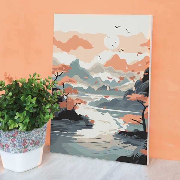 Målarset med nummer 20 x 30 cm – asiatisk motiv Målarset med nummer 20 x 30 cm – asiatisk motiv