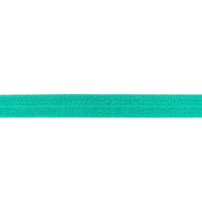 Mansjettstoff - Stretchy, glitter, fotokrom 2 cm - mørk mint - Linningsbånd, Klestoffer, Tekstiler