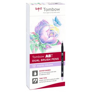 Tombow ABT dobbeltpensel pastelpen 12-pak Tombow ABT dobbeltpensel pastelpen 12-pak