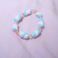 Kundbild Glaspärlor vax lyster 6 mm - vit 40 st.: Marshmallow-armband gjort av...