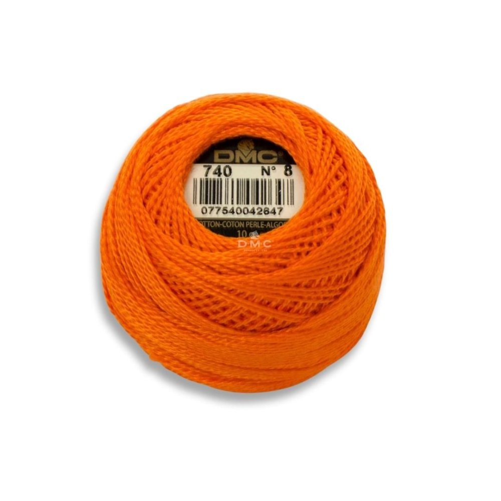 DMC Pearl Cotton Art. 116/8, 740 Tangerine - Broderigarn, Garn, Sticka & virka