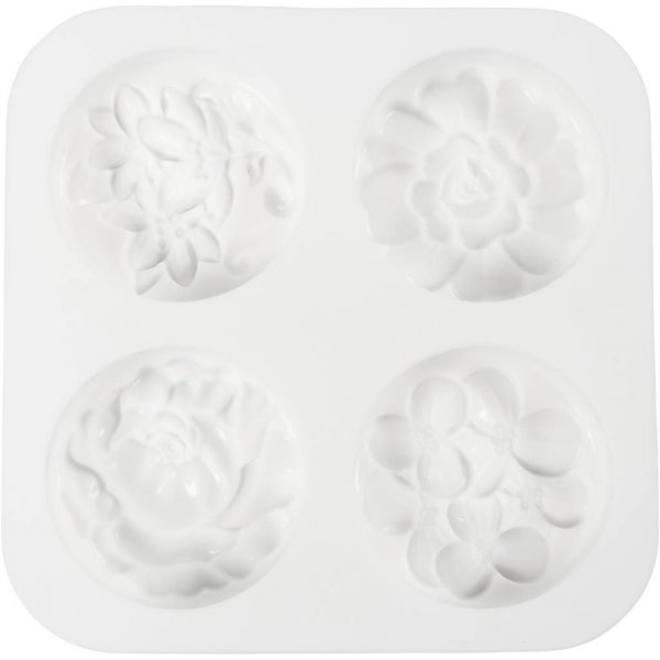 Silikonform - Rund med blommönster Silikonform - Rund med blommönster