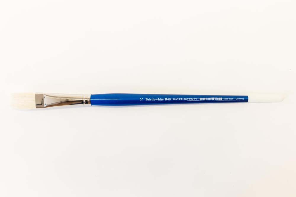 Svinehårspensel Bristlewhite 48 Long Flat - nr. 10 - Akrylpensler, Pensler