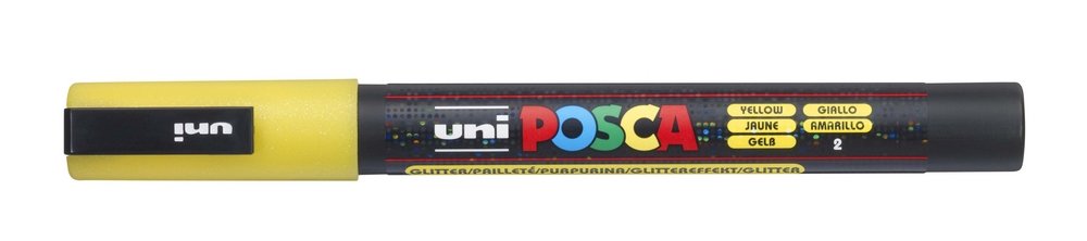 Uni Posca PC-3 ml Glitter - Yellow Glitter (44) - Posca-penne, Markers, Penne, Penne, kridt & tusch