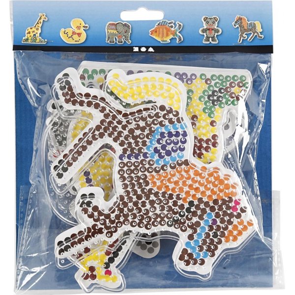 Pärlplattor - anka - elefant - giraff - björn - häst och fisk - 6 st Pärlplattor - anka - elefant - giraff - björn - häst och fisk - 6 st