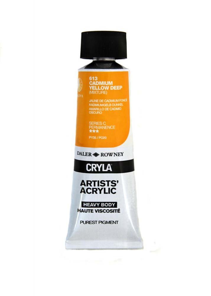 Akrylmaling Cryla 75 ml - Cadmium Yellow Deep - Akrylfarver, Kunstnerfarver