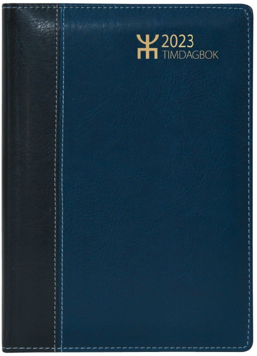Timebog - Blå/Sort - Dagbøger, Kalender, Kontorartikler