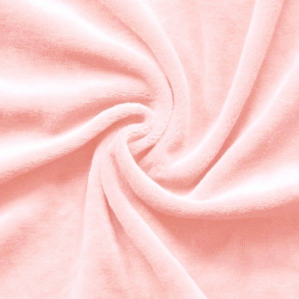 Nicki Velour Bomuldsstof Babyrosa - 145 cm - Velour stof, Bomuldsstof, Stof