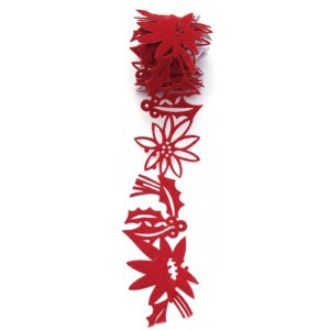 1,6 tommer selvklæbende filtkant rød - julestjerne