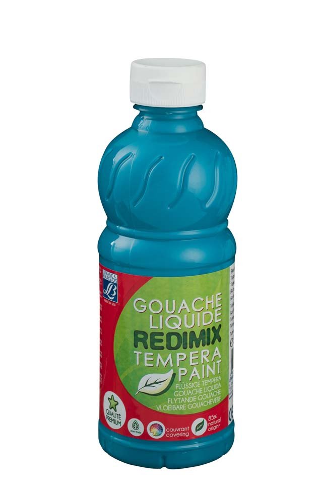 Skolefarge L&B Redimix 500 ml - Turkisblå - Gouach, Kunstnermalinger