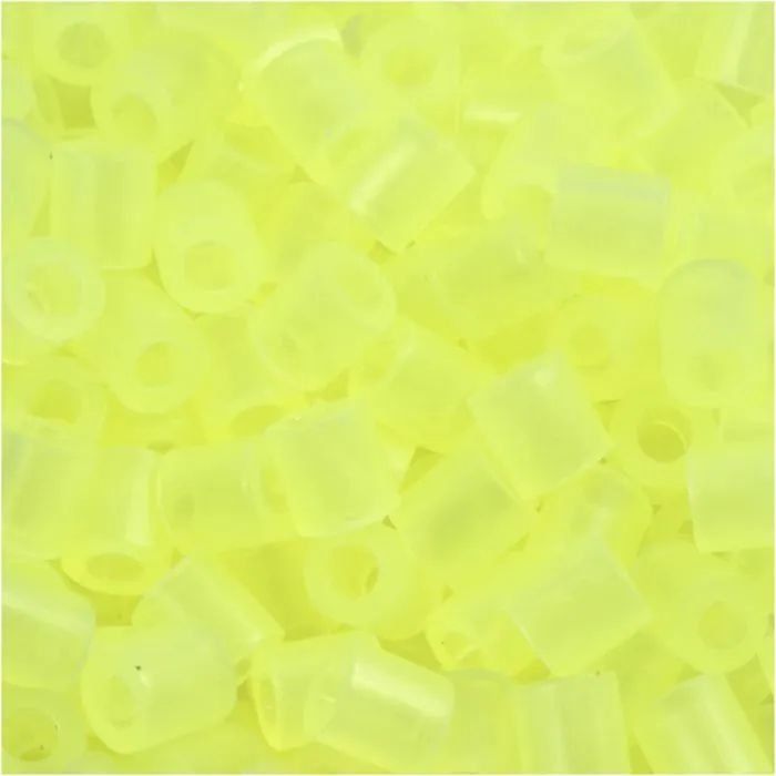NABBI Tube perler - Neon gul (32223) - 1100 stk - Rørperler, Perler & perleplader, Håndværk