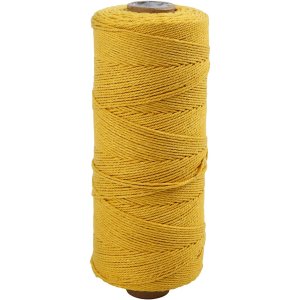 Makramésnor tynd 1 mm 315 m Gul - 1 nøgle Makramésnor tynd 1 mm 315 m Gul - 1 nøgle