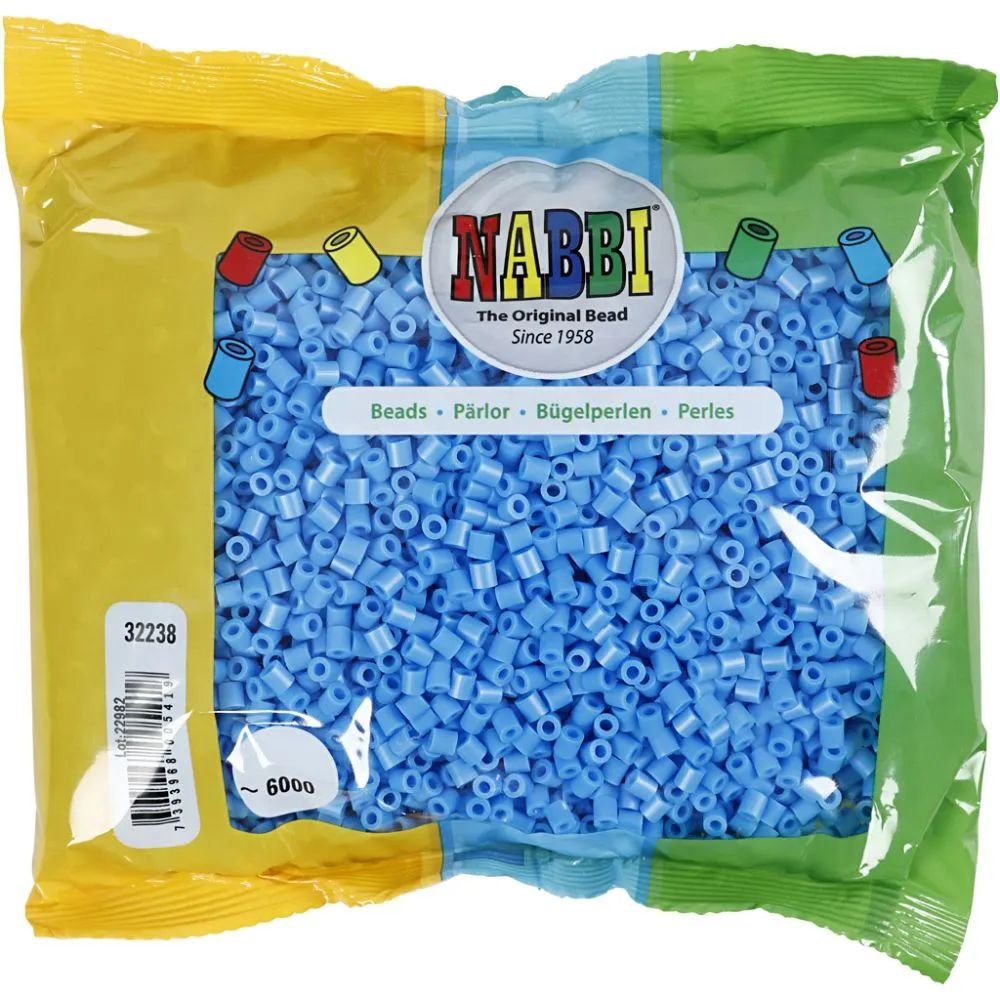 NABBI Tube perler - Blå (32238) - 6000 stk - Rørperler, Perler & perleplader, Håndværk