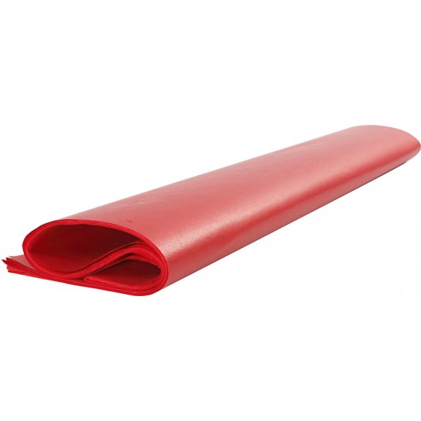Silkespapper - röd - 50 x 70 cm - 14 g -25 ark Silkespapper - röd - 50 x 70 cm - 14 g -25 ark