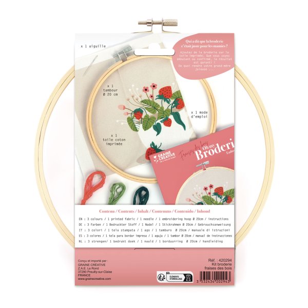 Broderikit vild jordgubbe �20 cm